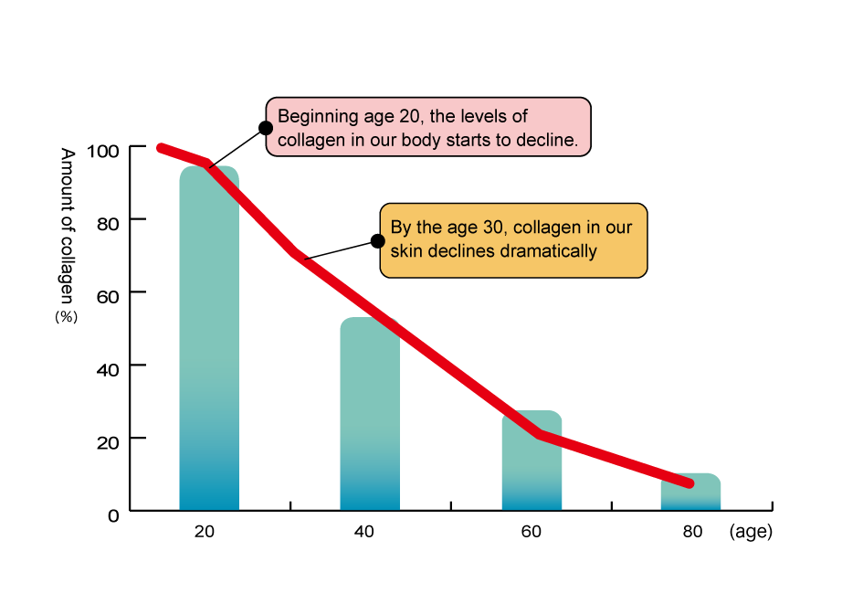 the relationship between amount of collagen and age
